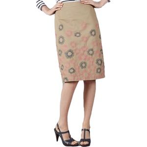 Boden Stitch Burst Embroidered A-Line Skirt, Size 6R